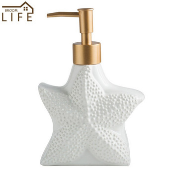 European Ceramic Sub Bottling Starfish Shell Portable Lotion Bottle Soap Dispenser Pump Σετ δοχείων αποθήκευσης μπάνιου