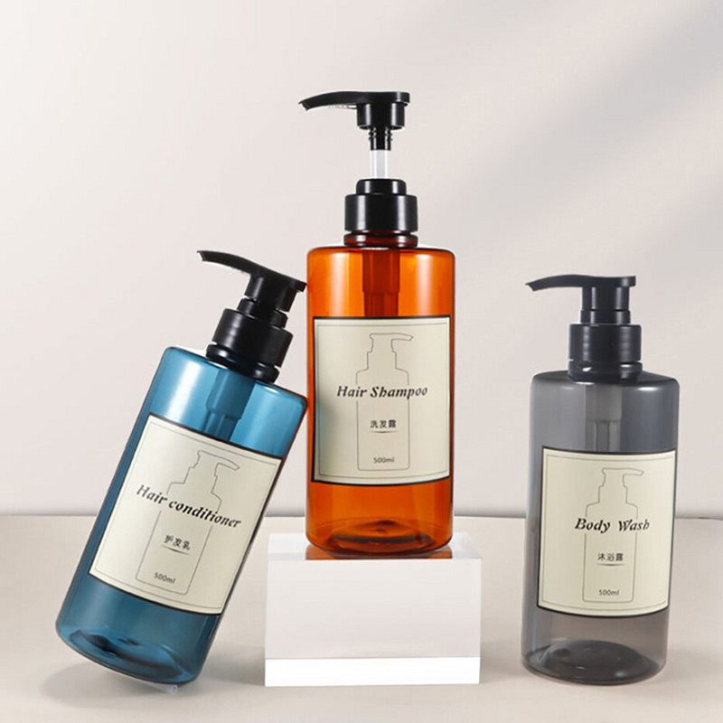 3 buc/set 500 ML dozator de săpun sticle pompă sticle reîncărcabile șampon săpun de corp set de recipiente pentru balsam de păr