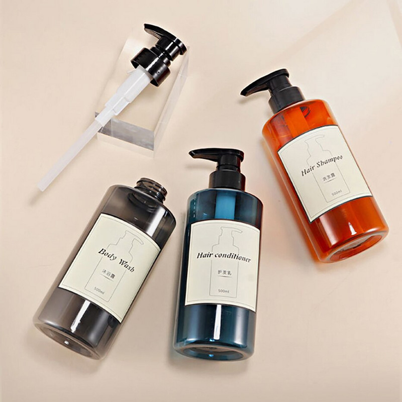 3 buc/set 500 ML dozator de săpun sticle pompă sticle reîncărcabile șampon săpun de corp set de recipiente pentru balsam de păr