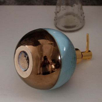 Творчески кръгъл керамичен дозатор за сапун Дезинфектант за ръце Шампоан за бутилиране на влага Домашен преносим дозатор за сапун Декор за баня