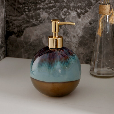 Creative Round Ceramic Soap Dispenser Hand Sanitizer Shampoo Moisture Bottling Φορητός οικιακός φορητός διανομέας σαπουνιού Διακόσμηση μπάνιου
