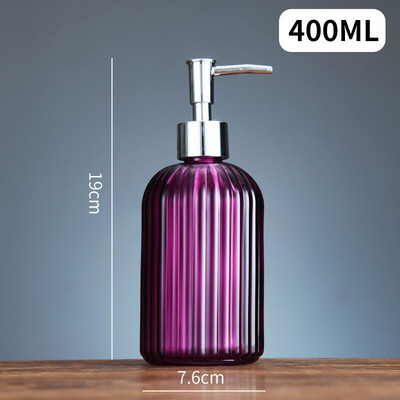 400 ml-es színes üveg hordozható szappanadagolók Vintage kézfertőtlenítő palack tartályok prés üres palackok fürdőszobai termék