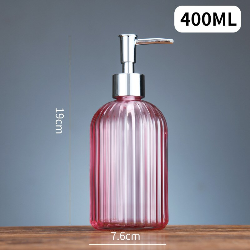 400 ml-es színes üveg hordozható szappanadagolók Vintage kézfertőtlenítő palack tartályok prés üres palackok fürdőszobai termék