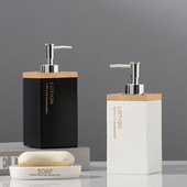 Modernus kvadratinis keraminis nešiojamas muilo dozatorius buitinis spaudos tipas losjonas buteliukas tualetinis šampūnas drėgmės išpilstymas vonios kambario dekoras