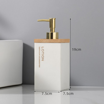 Модерен квадратен керамичен преносим дозатор за сапун Битова преса Тип лосион Бутилка Тоалетна Шампоан Бутилиране на влага Декор за баня