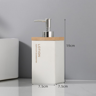 Modernus kvadratinis keraminis nešiojamas muilo dozatorius buitinis spaudos tipas losjonas buteliukas tualetinis šampūnas drėgmės išpilstymas vonios kambario dekoras