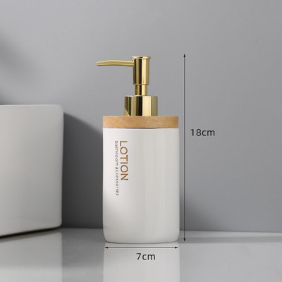 Modernus kvadratinis keraminis nešiojamas muilo dozatorius buitinis spaudos tipas losjonas buteliukas tualetinis šampūnas drėgmės išpilstymas vonios kambario dekoras