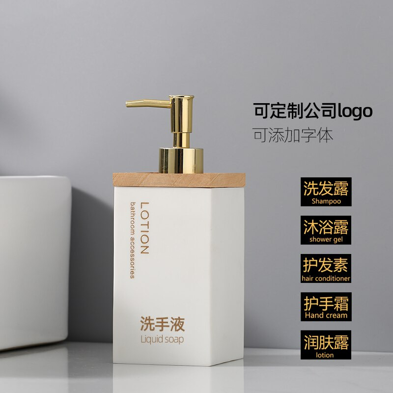 Modernus kvadratinis keraminis nešiojamas muilo dozatorius buitinis spaudos tipas losjonas buteliukas tualetinis šampūnas drėgmės išpilstymas vonios kambario dekoras