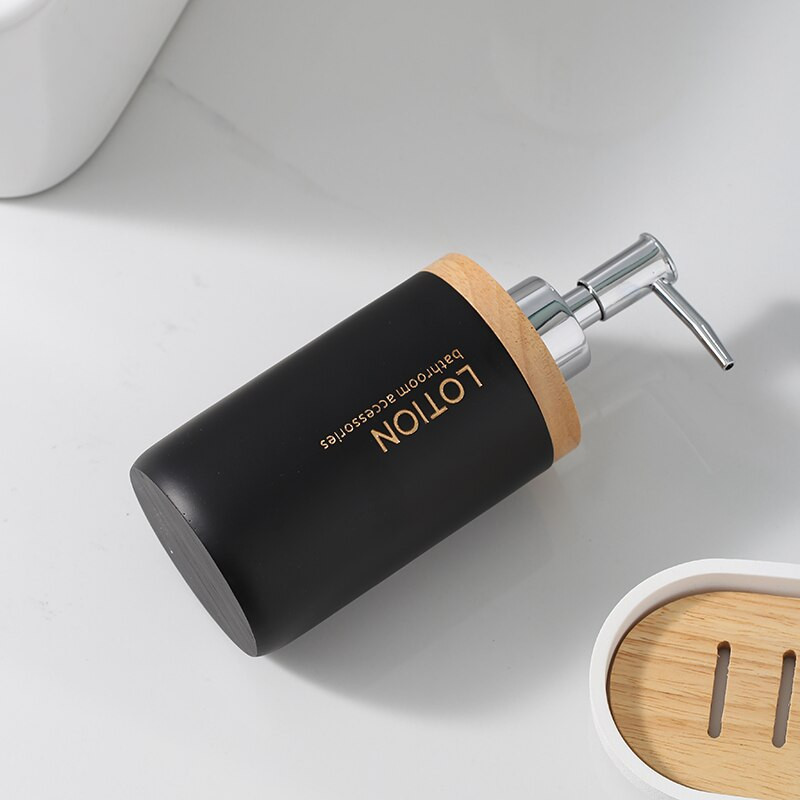 Modernus kvadratinis keraminis nešiojamas muilo dozatorius buitinis spaudos tipas losjonas buteliukas tualetinis šampūnas drėgmės išpilstymas vonios kambario dekoras