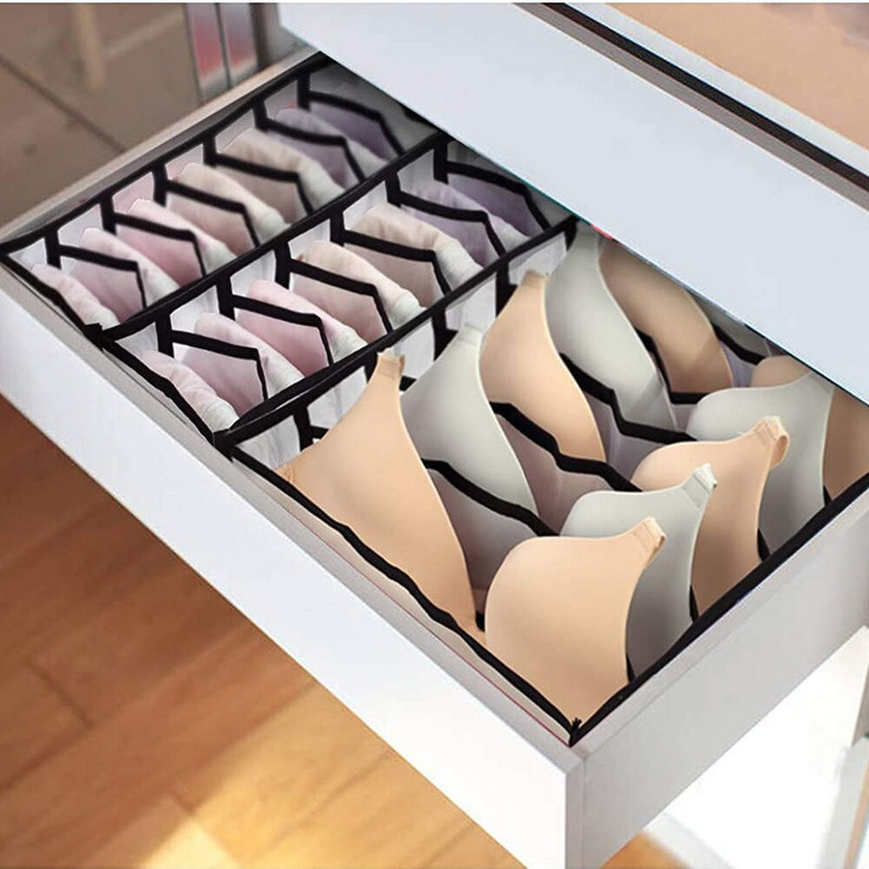 Apatinių drabužių stalčių laikiklis, sulankstomos apatinio trikotažo skirstytuvo dėžutės, spintos skyriai kojinėms Liemenėlės Kaklaraiščiai apatinio trikotažo šalikai