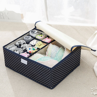 Fehérnemű tároló doboz Fiók rendszerezők zoknihoz Melltartó Női Ruhatároló konténer Szekrény Rendező Helytakarékos dobozok fedéllel