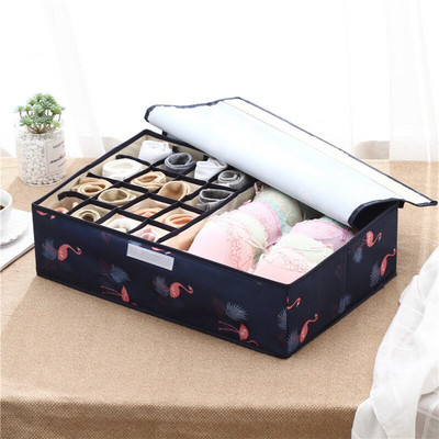 Fehérnemű tároló doboz Fiók rendszerezők zoknihoz Melltartó Női Ruhatároló konténer Szekrény Rendező Helytakarékos dobozok fedéllel