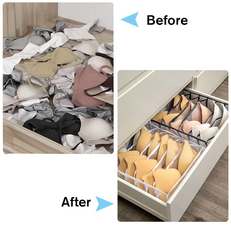 Fehérnemű melltartó rendszerező tároló doboz fiók hálóterem szekrénysorrendező zoknihoz átlátszó nylon összehajtható fiókrendszer