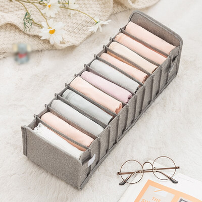 Organizatoare de lenjerie de corp Organizator pliabil de dulap de depozitare Cutie de depozitare despărțitoare Organizator de sertar Sosete Legături Cutie cu 11 grile pentru haine