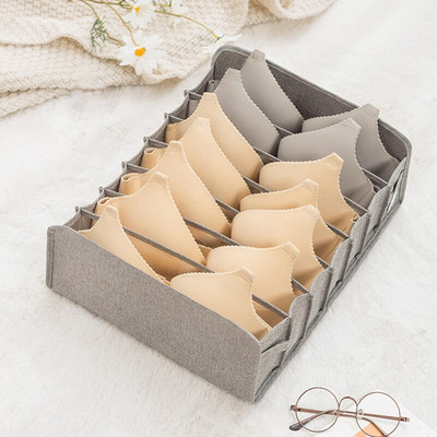 Organizatoare de lenjerie de corp Organizator pliabil de dulap de depozitare Cutie de depozitare despărțitoare Organizator de sertar Sosete Legături Cutie cu 11 grile pentru haine