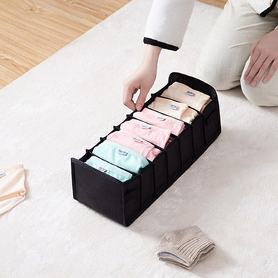 Organizatoare de lenjerie de corp Organizator pliabil de dulap de depozitare Cutie de depozitare despărțitoare Organizator de sertar Sosete Legături Cutie cu 11 grile pentru haine