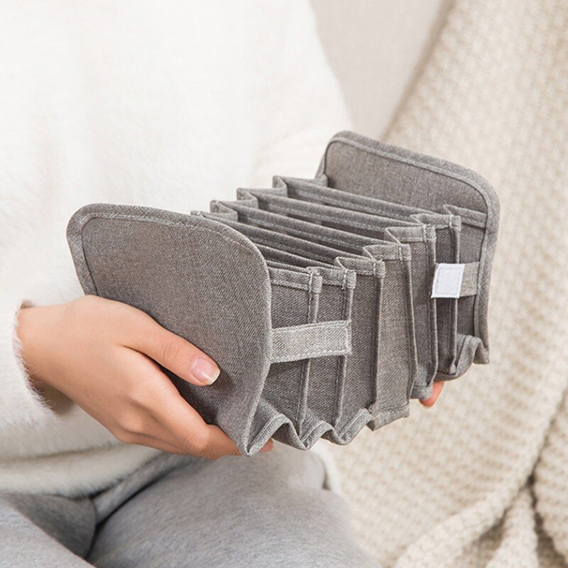 Organizatoare de lenjerie de corp Organizator pliabil de dulap de depozitare Cutie de depozitare despărțitoare Organizator de sertar Sosete Legături Cutie cu 11 grile pentru haine