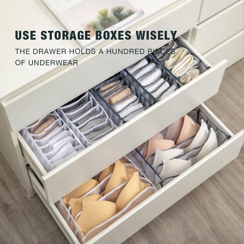 3vnt Apatiniai Liemenėlės Tvarkyklės Dėžutė Stalčių Skirstytuvai Spintelės Organizatoriai Dėžutės apatiniams Liemenėlės Šalikai Kaklaraiščiai Kojinės Dropship