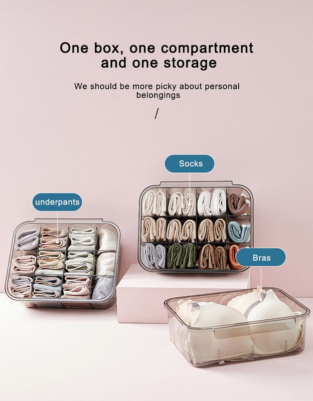 Apatiniai rūbai Liemenėlės laikymo dėžutė Kojinės Apatiniai Stalčiai Spinta Organizatoriai Trys viename bendrabučio namų apyvokos daiktų spintos laikymo dėžutė