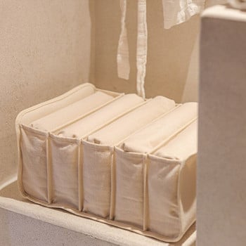 Кутия за бельо Памучни уплътнени органайзери за чекмеджета Сгъваем гардероб Органайзери за чорапи Сутиен Гащи Шалове Кутия за съхранение на дрехи