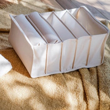Кутия за бельо Памучни уплътнени органайзери за чекмеджета Сгъваем гардероб Органайзери за чорапи Сутиен Гащи Шалове Кутия за съхранение на дрехи