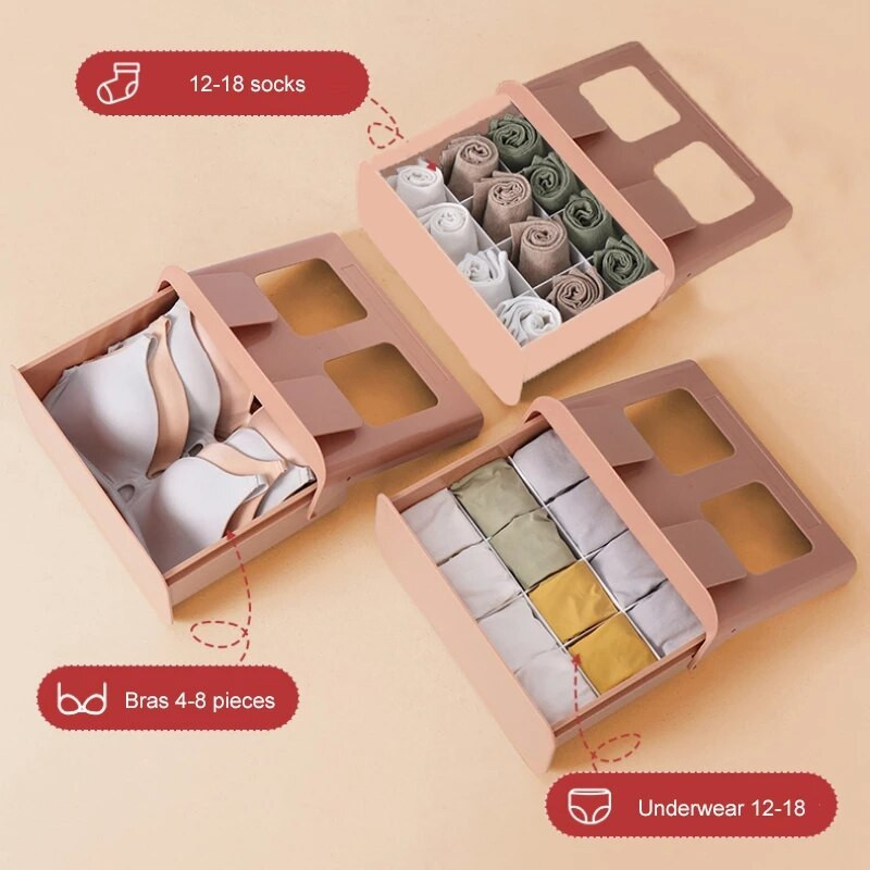 Apatinių drabužių laikymo dėžė Drabužių spinta Apatinės kelnės Liemenėlė laikymo dėžutė Drabužiai Organizatorius Stalčiaus tipas Namai Kojinės Tvarkyklės Spintos Tvarkyklės