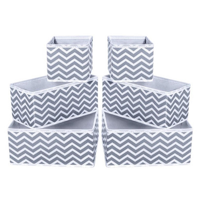 Stalčių Tvarkyklės Drabužiai 6 Rinkinys Spausdinimas Neaustinis audinys Stalčių skirstytuvai Kelių skyrių spintos laikymo dėžutė apatiniams drabužiams Soc