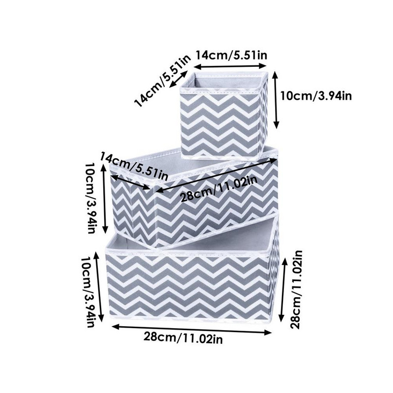 Stalčių Tvarkyklės Drabužiai 6 Rinkinys Spausdinimas Neaustinis audinys Stalčių skirstytuvai Kelių skyrių spintos laikymo dėžutė apatiniams drabužiams Soc