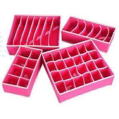 4db fehérnemű melltartó rendszerező tároló doboz 4 szín fiókos szekrény rendező dobozok fehérneműhöz Sálak zokni melltartó több méretben