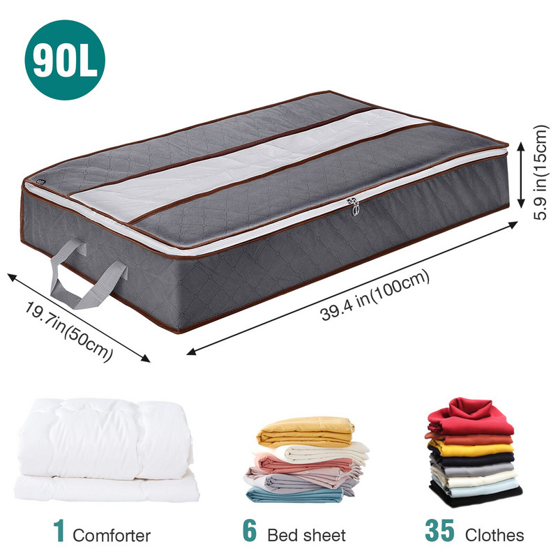 GoMaihe Комплект от 3/4 части Сгъваема юрганка Чанта за съхранение на дрехи Органайзер Играчка Torage Прахоустойчива гардеробна кутия