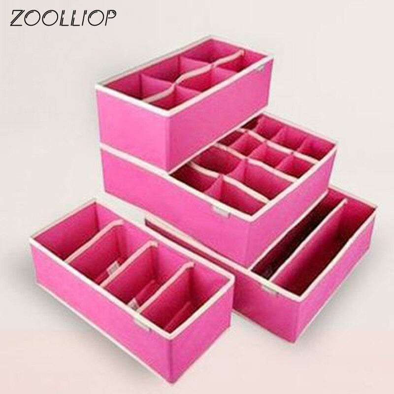 Nou 2 culori sertar dulap organizatoare cutii pentru lenjerie intima eșarfe șosete sutien mai multe dimensiuni 4 buc. lenjerie intima sutien organizator cutie de depozitare