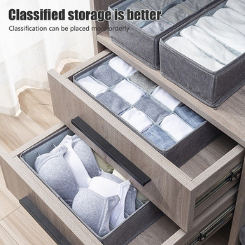 Closet Organizer Storage Box Πτυσσόμενα Εσώρουχα Organizers Storage Dividers Συρτάρι Organizer Κάλτσες 7 Grids Box for Clothes #W