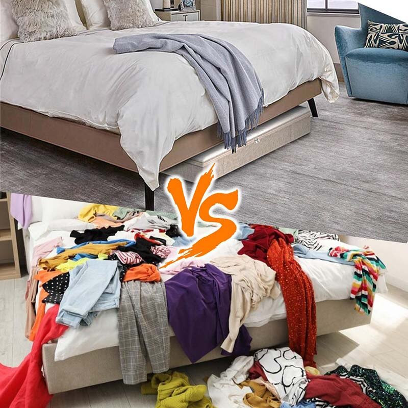 1/2 vnt., sulankstomas po lova krepšys, plaunamas drabužis, batų laikymo krepšys, didelės talpos antklodė, drabužių organizatorius, spinta