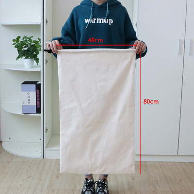 100*140cm Szuper nagy méretű vászon Ruhák Paplan Tárolótáska Vastag Túlméretes húzózsinór csomagolótáska Vászon poggyászrendező nagy