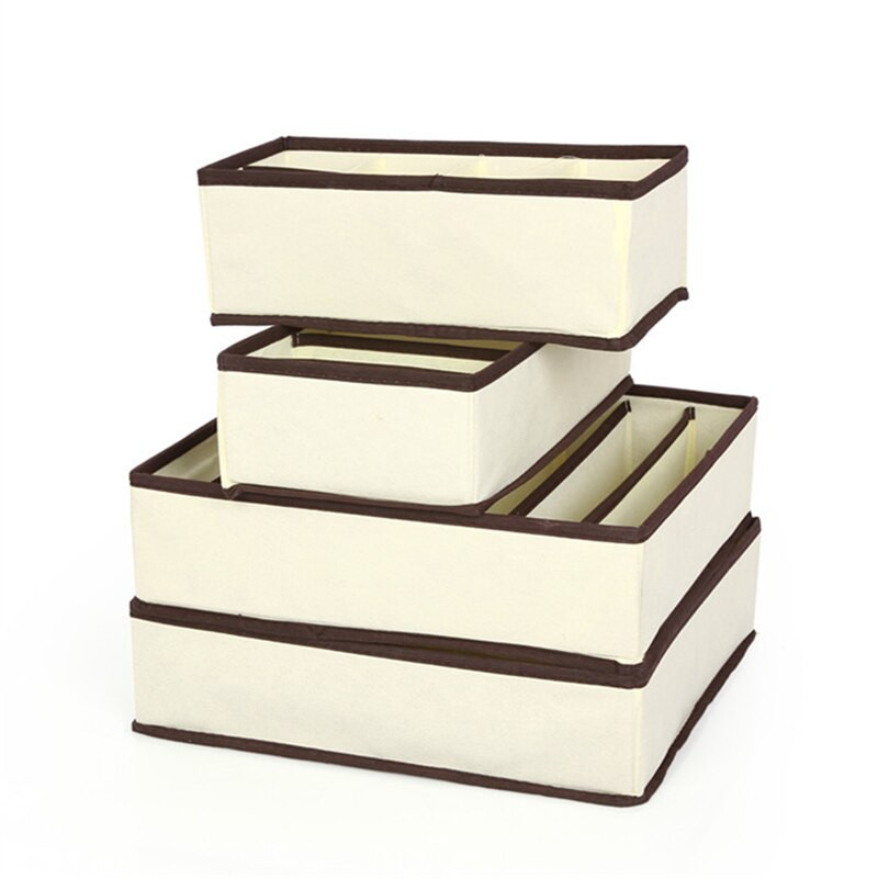 Organizatoare cu sertar pentru dulap Cutii pentru lenjerie intima Esarfe Sosete Set sutien Lenjerie intima Organizator sutien Cutie depozitare bej