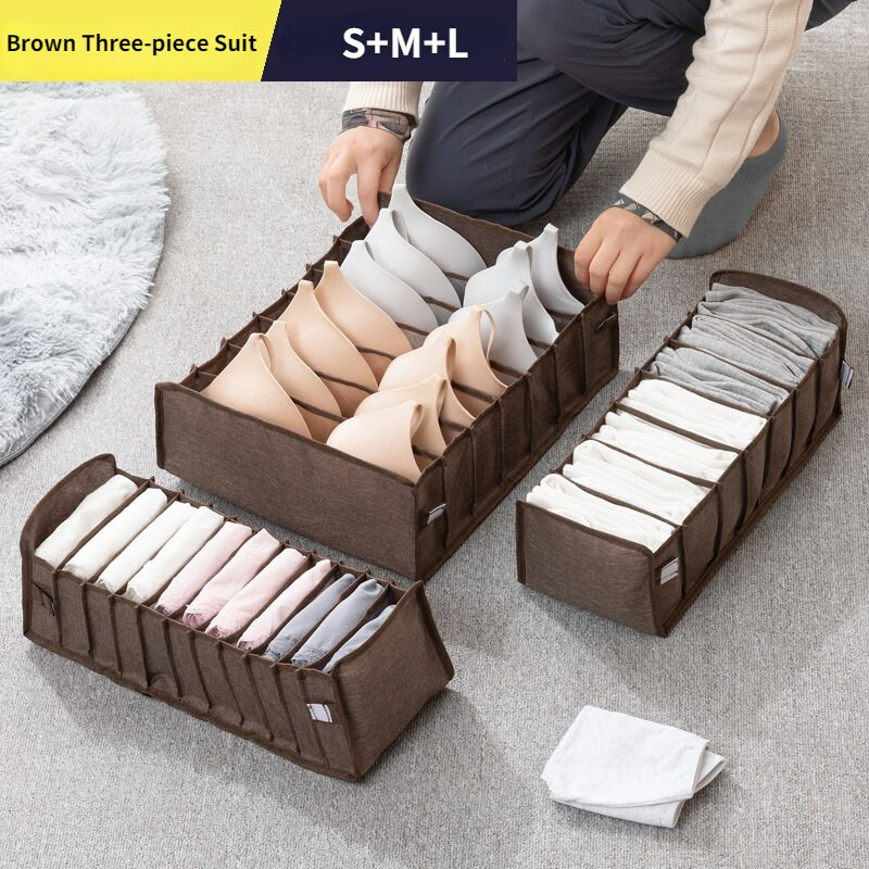 3 db fehérnemű tároló doboz zokni melltartó bugyi elkülönítés és rendszerezés fiókos szekrény tároló doboz ruházat tároló rendszer összecsukható