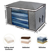 Nagy ablakos táskák ruhák tárolására Takaró háztartási csomagolás alatt Nem szőtt tároló rendszerező összecsukható doboz vízálló