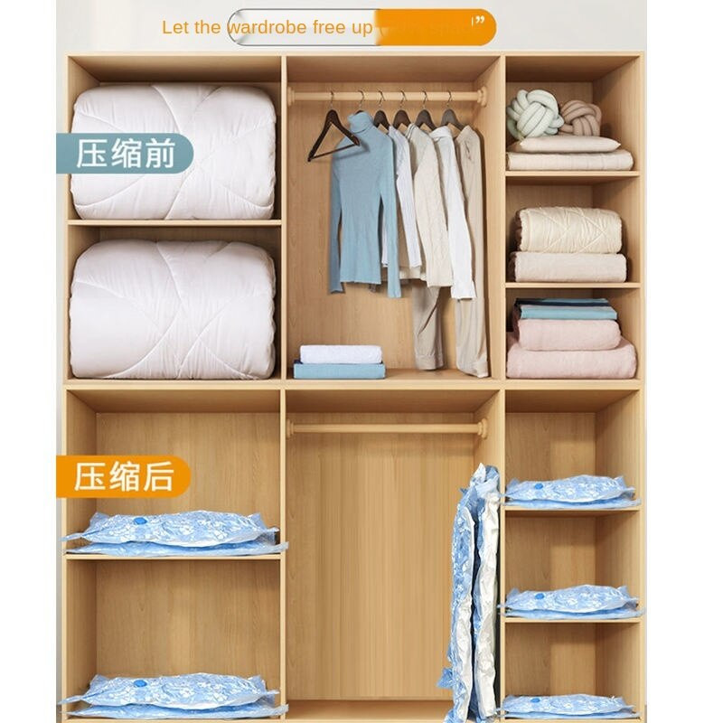 Чанта за вакуумна компресия Чанта за съхранение, юргани, дрехи, изключително голяма електрическа помпа, сгъстяване, студентско общежитие, издръжлива чанта