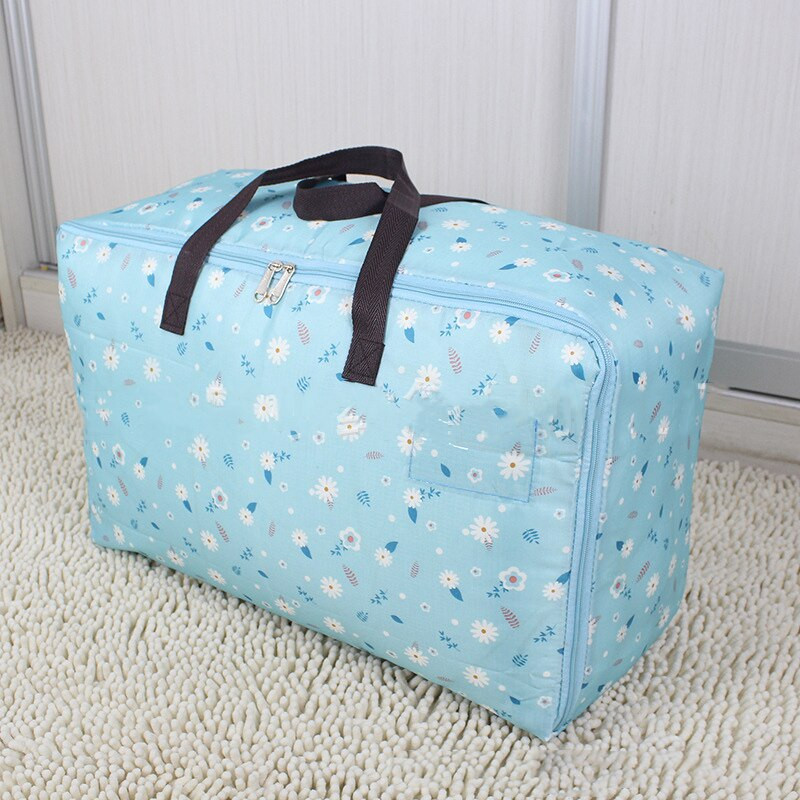 Háztartási ruházat Nedvességálló tárolótáska Kis, friss nyomtatási mintás hordozható csomagolótáska, nagy kapacitású paplantároló táska