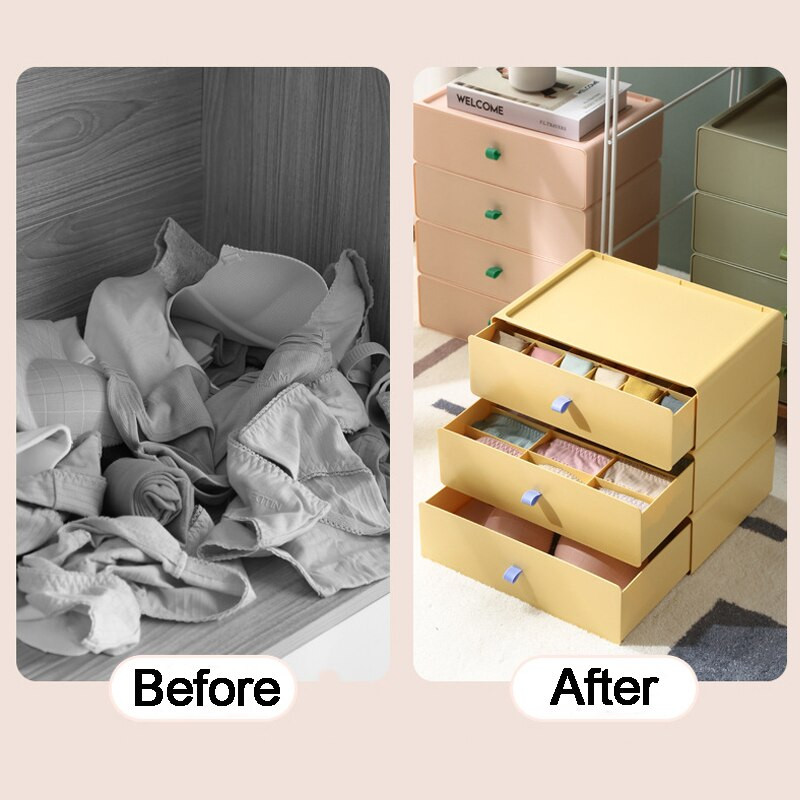 Cutie de depozitare lenjerie dulap dulap șosete pantaloni scurți sutien organizator sertar acasă despărțitor sertar cutie de depozitare lenjerie intimă