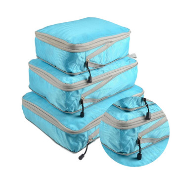 Комплект кубчета за опаковане от 3 части Органайзер за опаковане на багаж за пътуване Компресиращи куфари за пътуване