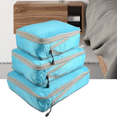 Set cuburi de ambalare 3 bucăți Organizator de ambalare pentru bagaje de călătorie Genți pentru valiza de compresie