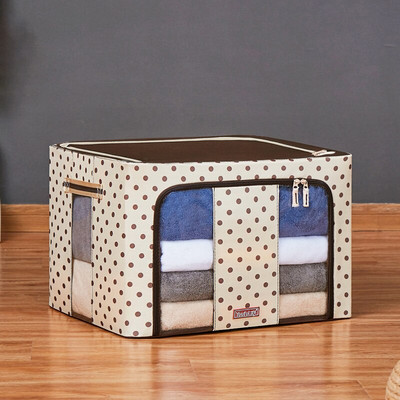 Сгъваема кутия за съхранение на дрехи Оксфорд органайзер за юргани с голям капацитет Прозрачна кутия за играчки, устойчива на прах Кутия за довършване Органайзер за гардероб