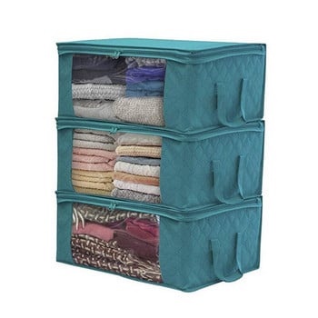 MICCK 3PCS Quilt Clothes Storage Bag Нетъкана влагоустойчива чанта за съхранение на дрехи Одеяло Quilt Сгъваем органайзер за дрехи