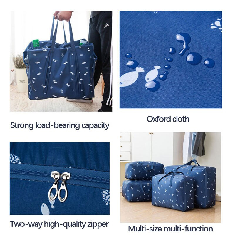 Buitinės antklodės pagalvės drabužių laikymo krepšys, didelės talpos sulankstomas vandeniui atsparus bagažo krepšys.