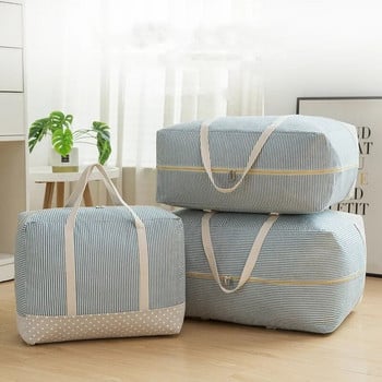 Удебелена чанта за съхранение на дрехи от памучно бельо, перяща се чанта-органайзер, мека кутия за съхранение, голяма чанта за опаковане на подвижен багаж