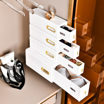 Гардероб Монтирано на стена бельо Чорапи Комбинирана кутия за съхранение Без паунд Залепващи сутиени Връзки Органайзер Чекмедже за сортиране Кутия за съхранение