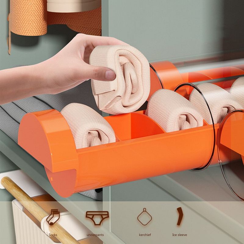 Cutie de depozitare pentru lenjerie de corp tip sertar Sosete Organizator de depozitare pentru chiloți 6 celule Cutie de depozitare pentru dulap cu sertar transparent pentru acasă