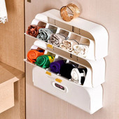 Fehérnemű tároló doboz Falra szerelhető hálószoba zokni tároló doboz Ruhásszekrény Függő fehérnemű-rendező fedővel Szekrényrendező
