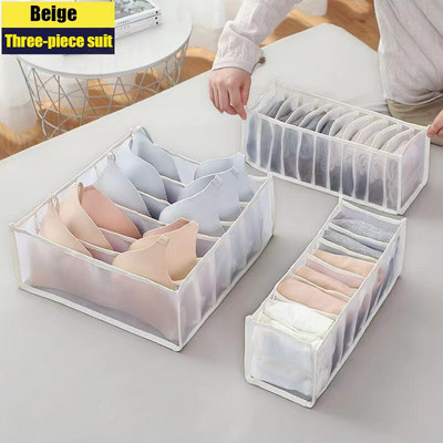 3 gab Organizators apakšveļai Krūšturis Zeķes Šorti Uzglabāšanas kastes Mazgājams Salokāms Skapis Organizators Atvilktņu uzglabāšanas kaste